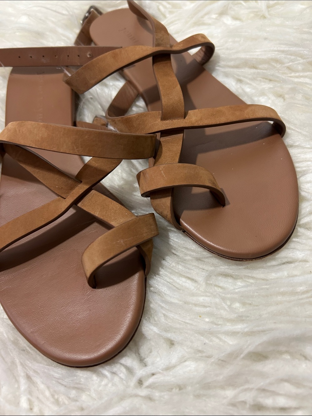 Jenni Kayni Oiled Leather Brown Strappy Ankle-Wrap Sandals size 38 or 7.5 - Picture 7 of 9